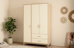 Golf Gardırop (3 Kapaklı Rota+Sedef Krem)