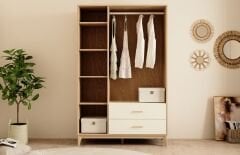 Golf Gardırop (3 Kapaklı Rota+Sedef Krem)