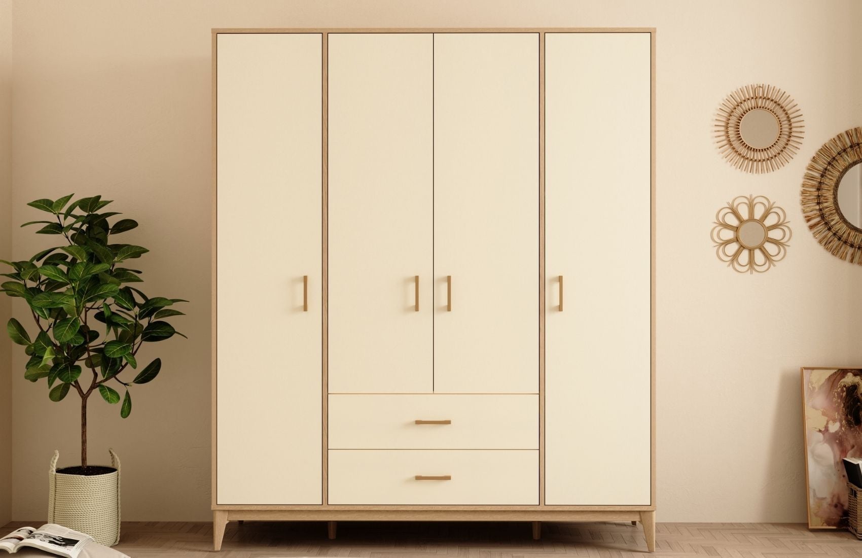 Golf Gardırop (4 Kap. Rota+Sedef Krem)