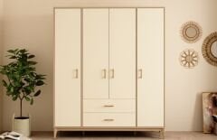 Golf Gardırop (4 Kapaklı Rota+Sedef Krem)