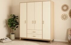 Golf Gardırop (4 Kapaklı Rota+Sedef Krem)