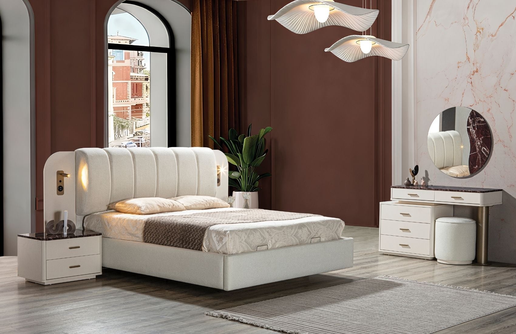 Elegant Başlıklı Yatak Odası Takımı(6 K)