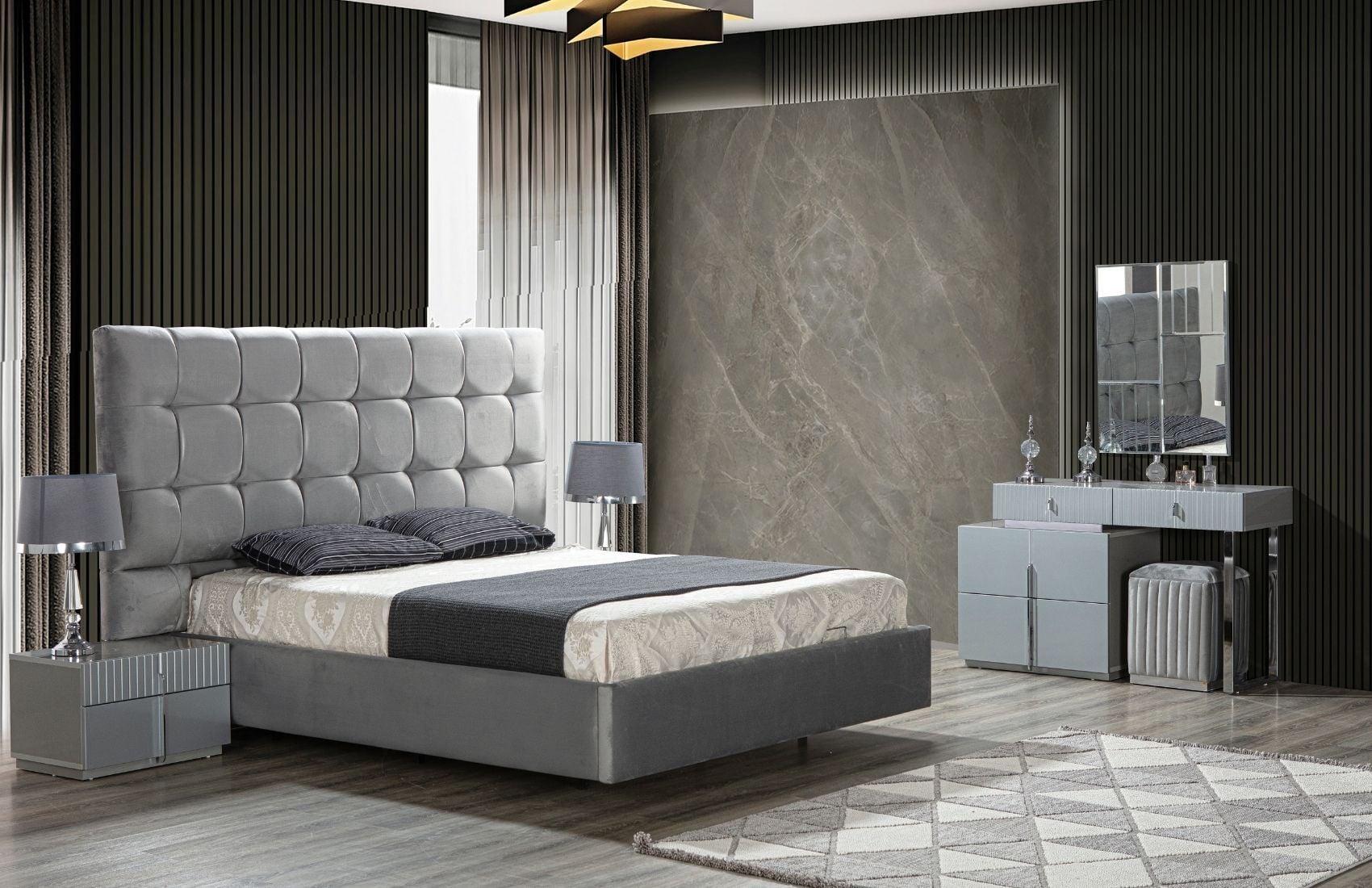 İnox Başlıklı Yatak Odası Takımı(6 K)