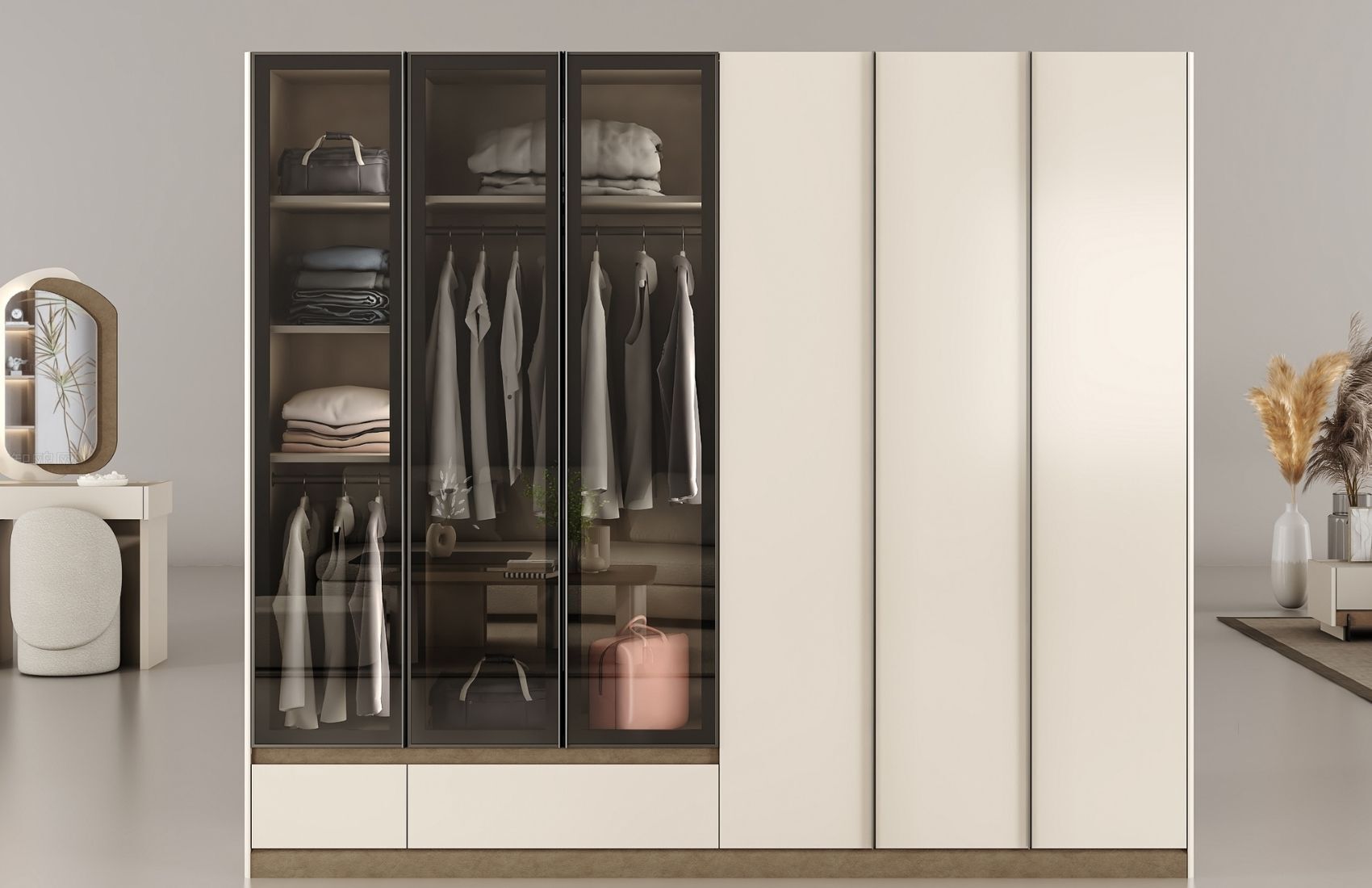 Liza Gardırop (6 Reflekte Kapaklı)