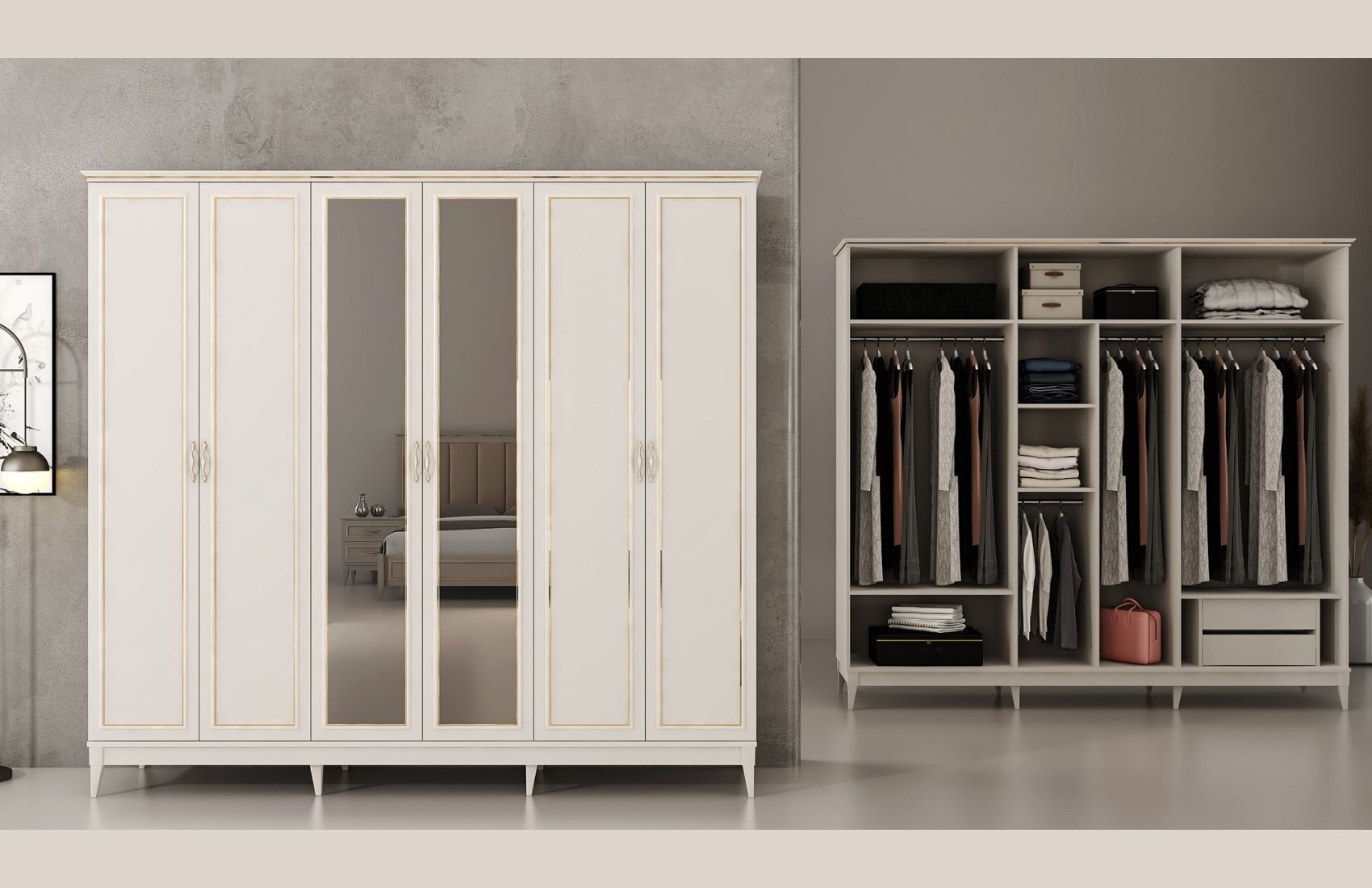 Vera Trend Gardırop (6 Kapaklı)