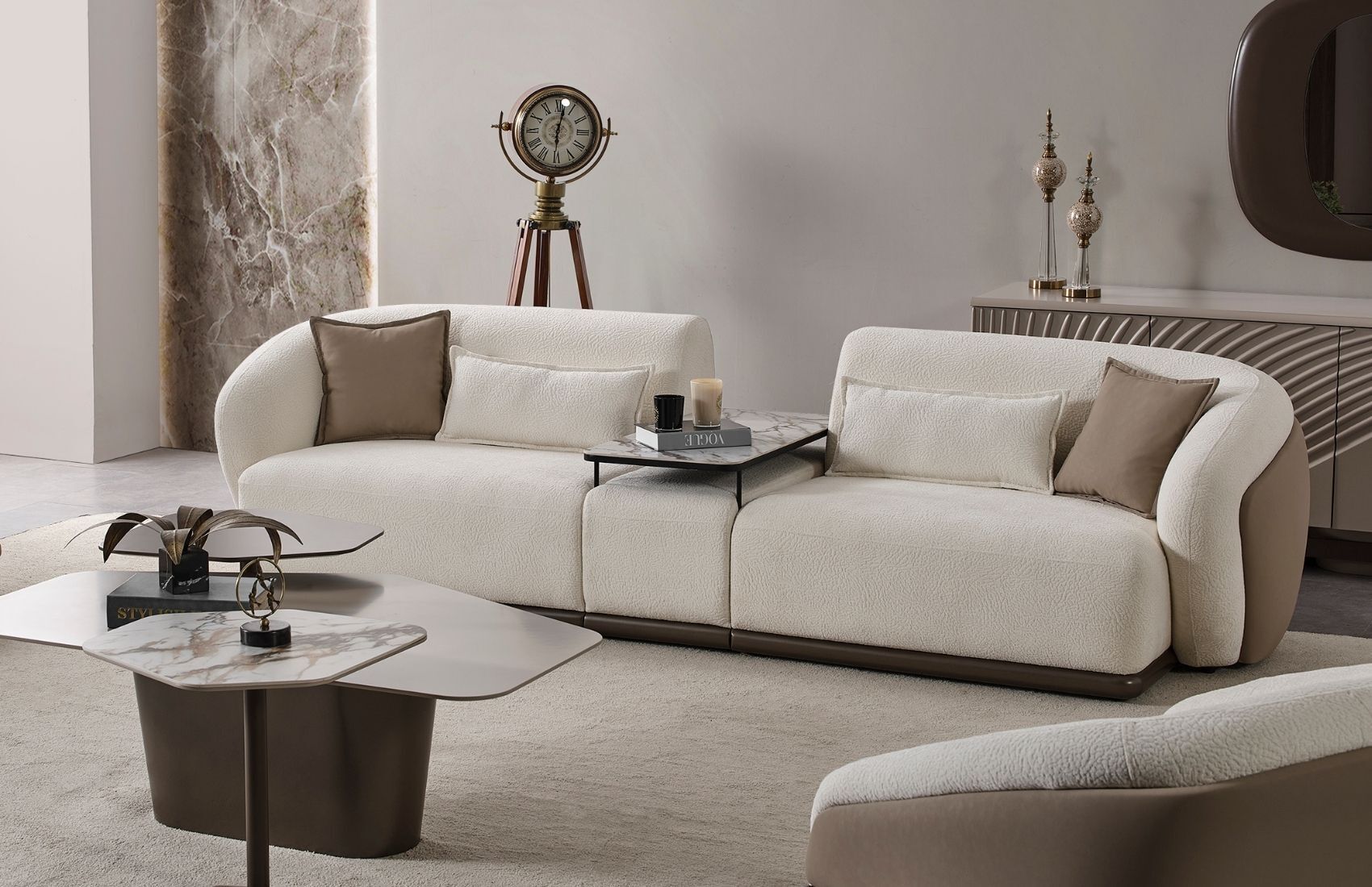 Latte Sehpa Modüllü Üçlü Koltuk