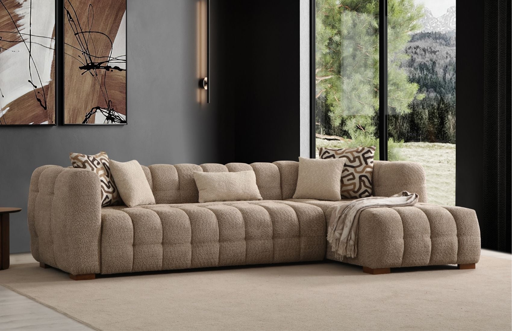 Estanze Yataklı Köşe Koltuk