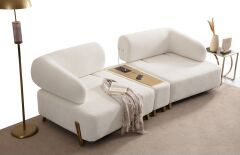 İlyora Antik Üçlü Sehpalı Koltuk