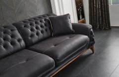 Lotus Nubuk Üçlü Koltuk