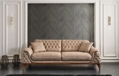 Lotus Nubuk Üçlü Koltuk