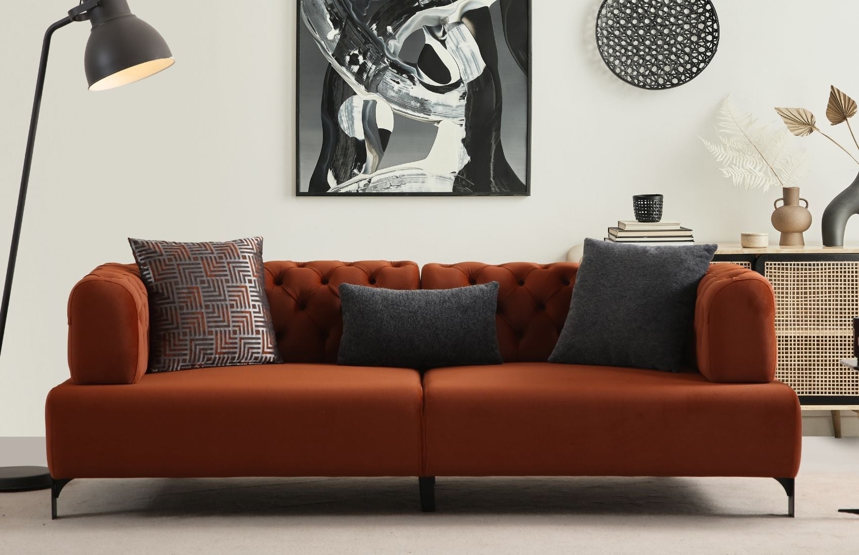 Cratos Üçlü Kapitoneli Koltuk