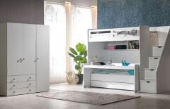 Smart Genç Odası Takımı Beyaz (3'lü Dolap)