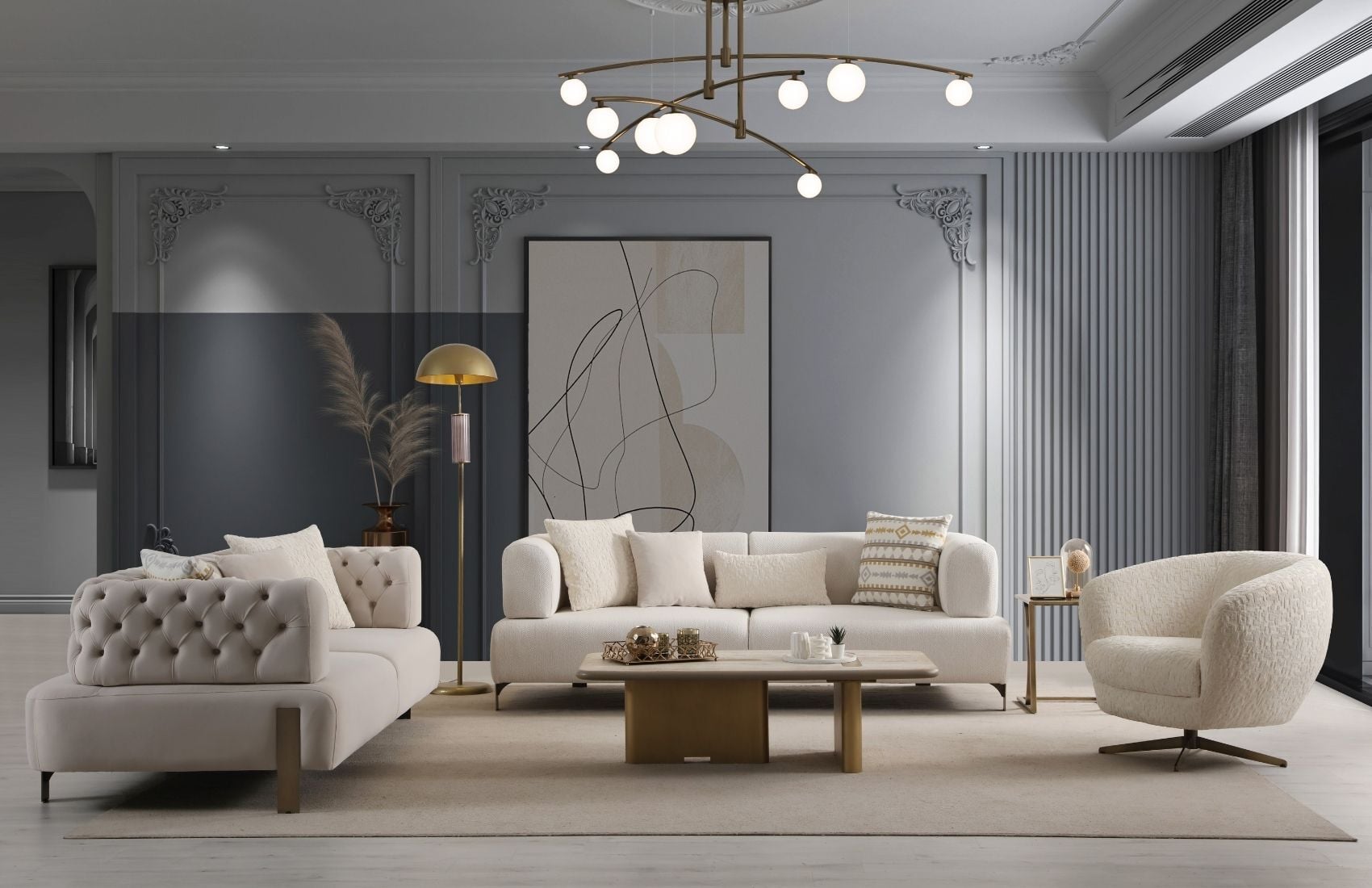 Cratos Antik Yataklı Koltuk Takımı