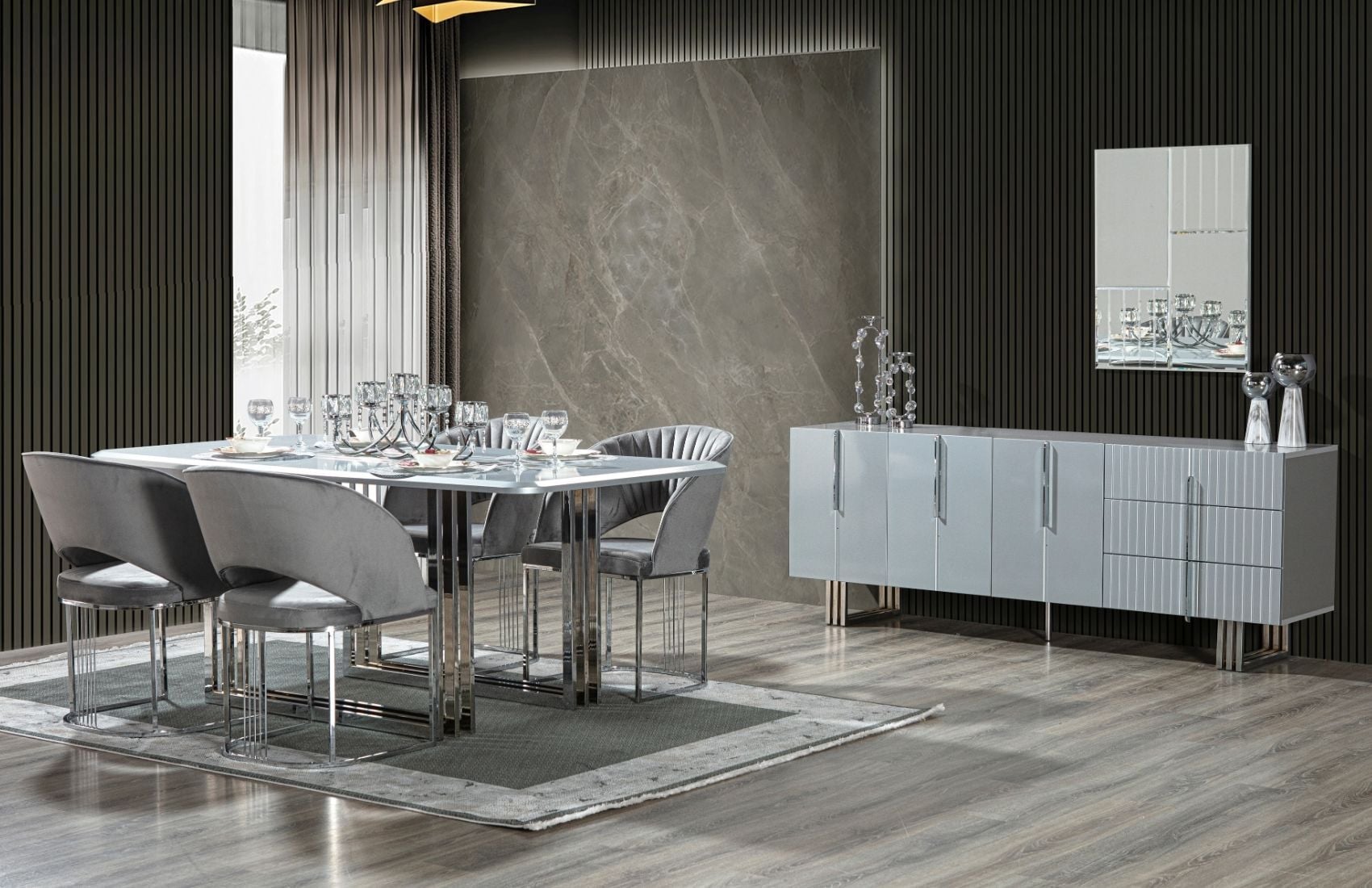 İnox Yemek Odası Takımı