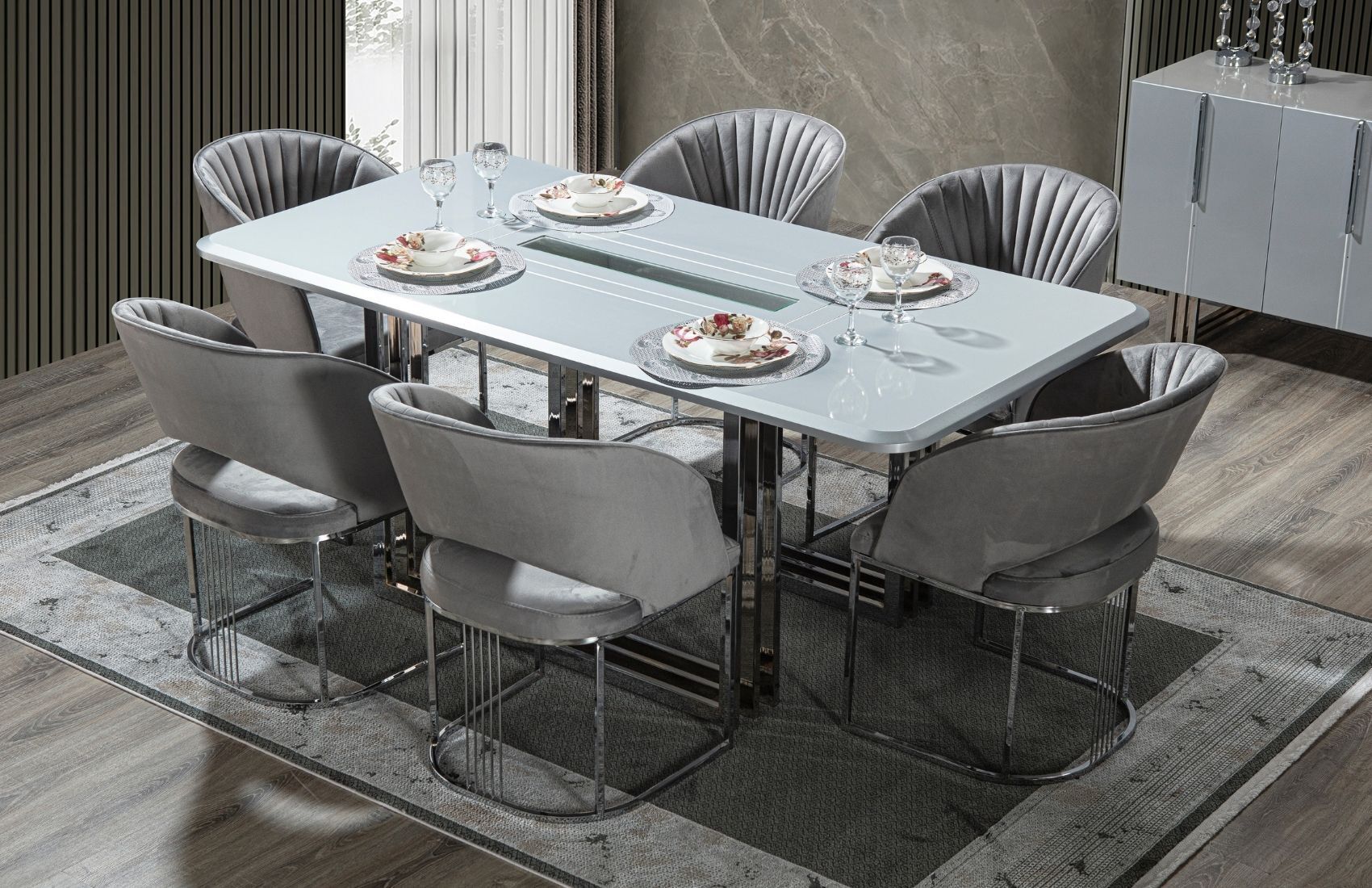 İnox Yemek Masası Takımı