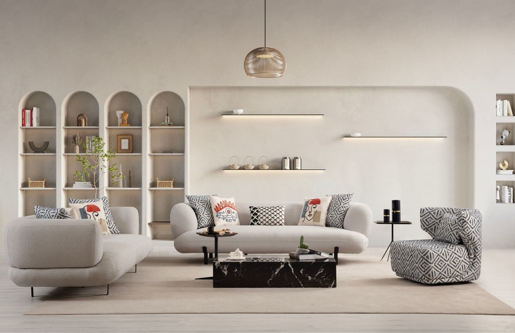 Manetti Koltuk Takımı(Açık Mavi)