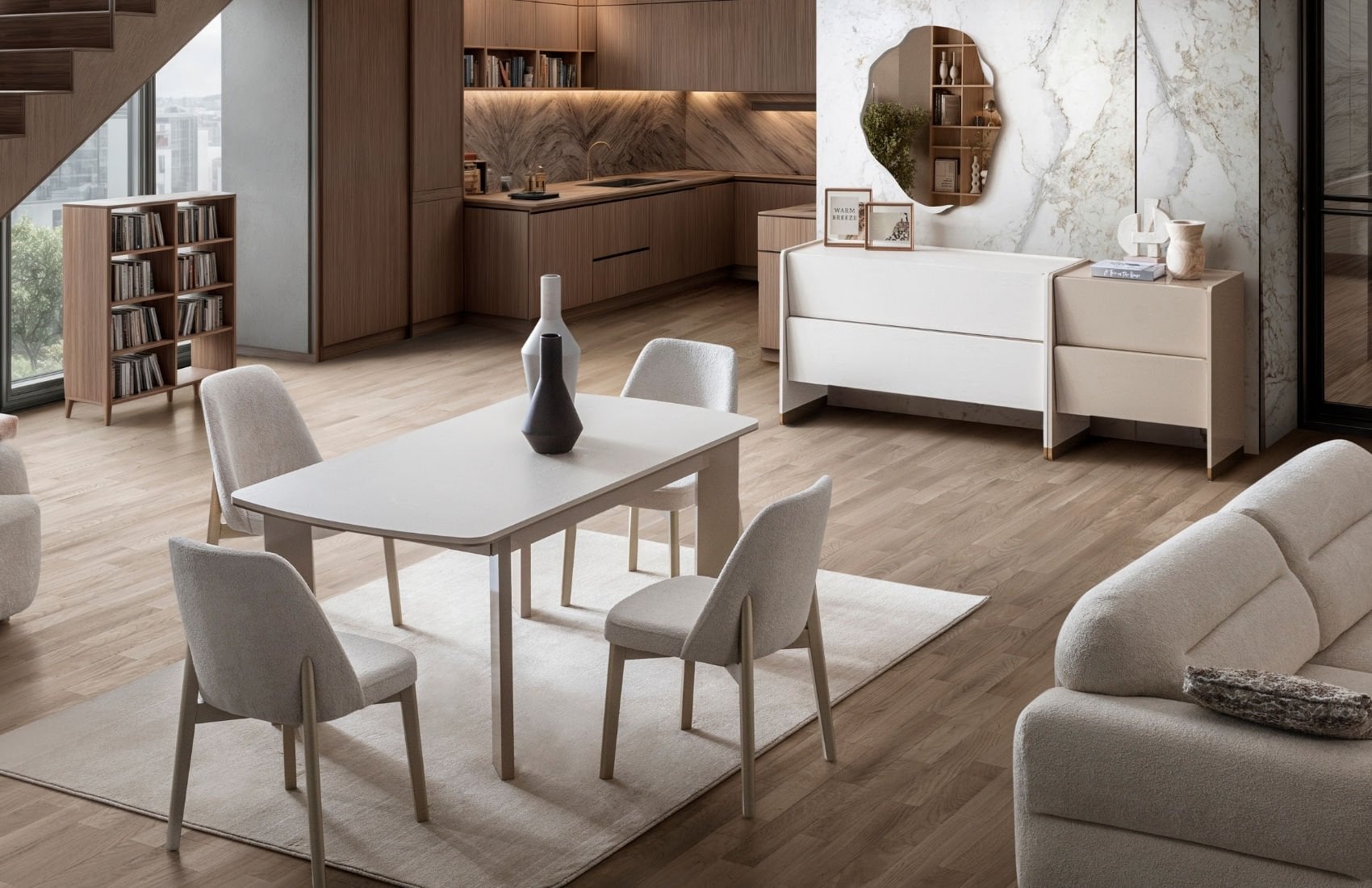 Japandi Yemek Odası Takımı