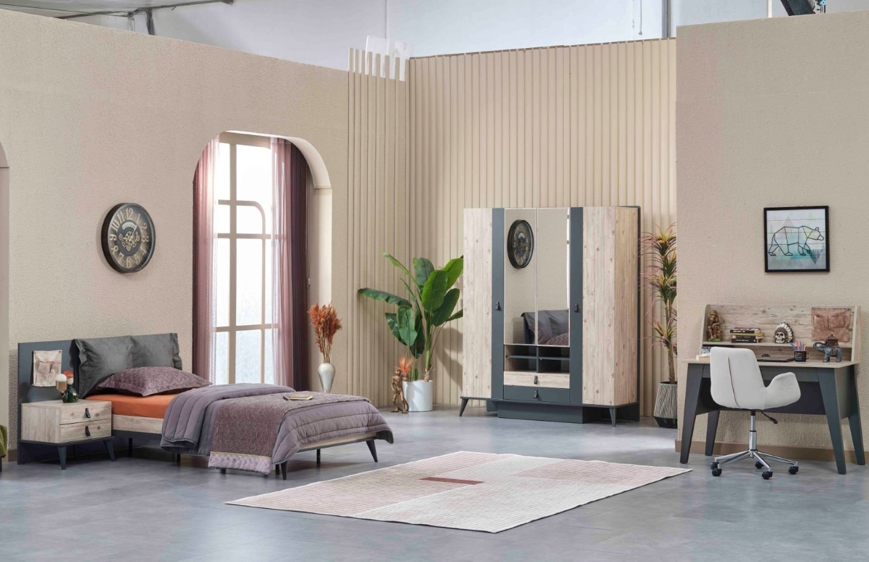 Rodi Genç Odası Takımı (4 Kapılı Dolap)