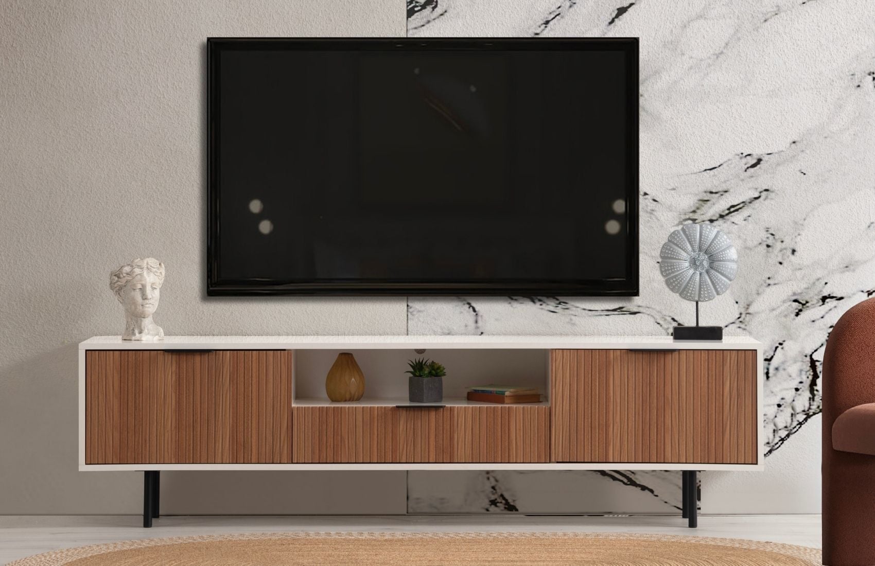 735 Tv Ünitesi Krem Ceviz