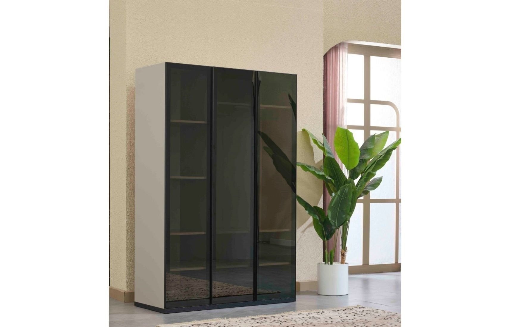 Roma Genç Üç Cam Kapaklı Gardırop