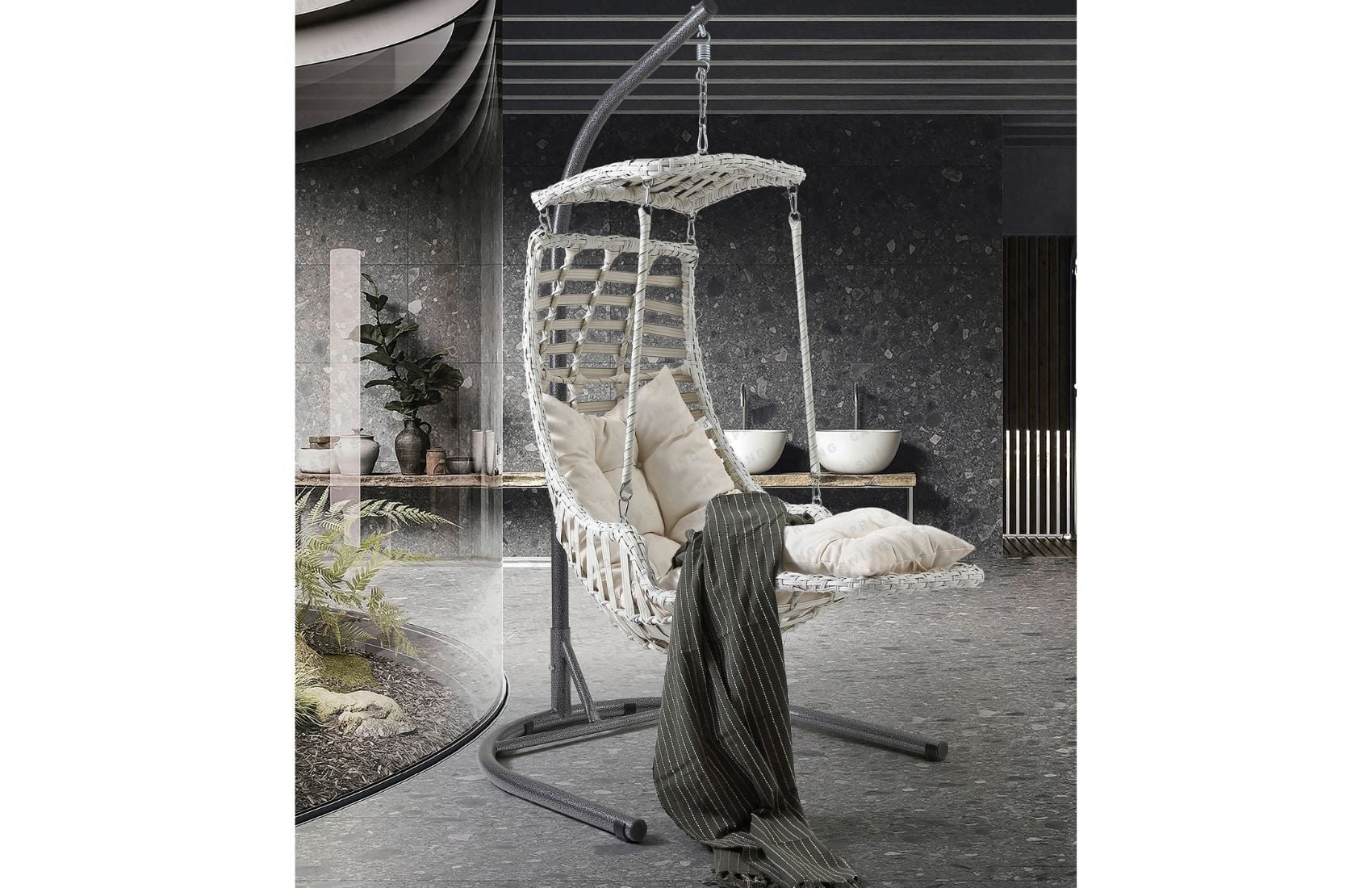 Alaçatı Plus Tekli Salıncak (Beyaz)