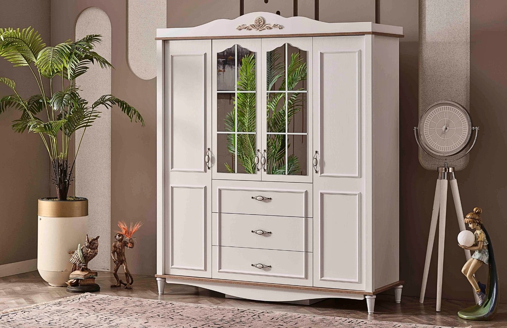 Flora Genç Dört Kapılı Gardırop