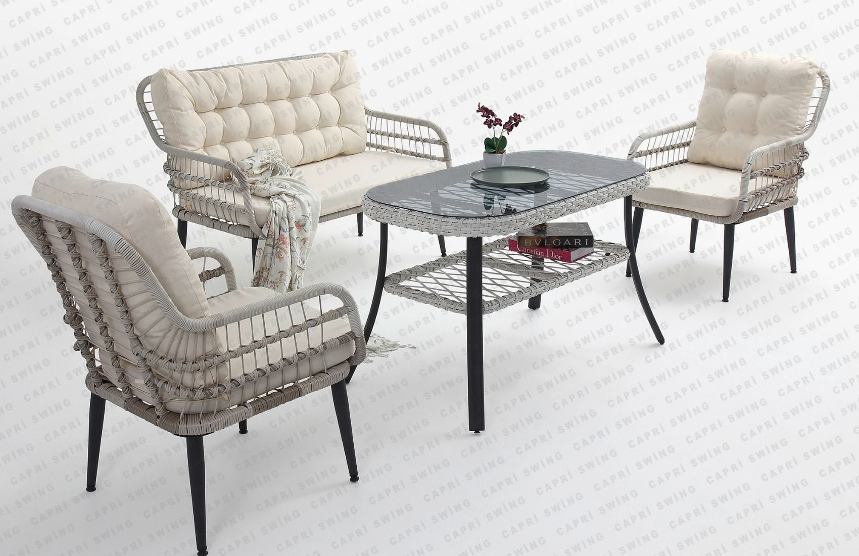 Pisa İkili Oturma Grubu(Beyaz)