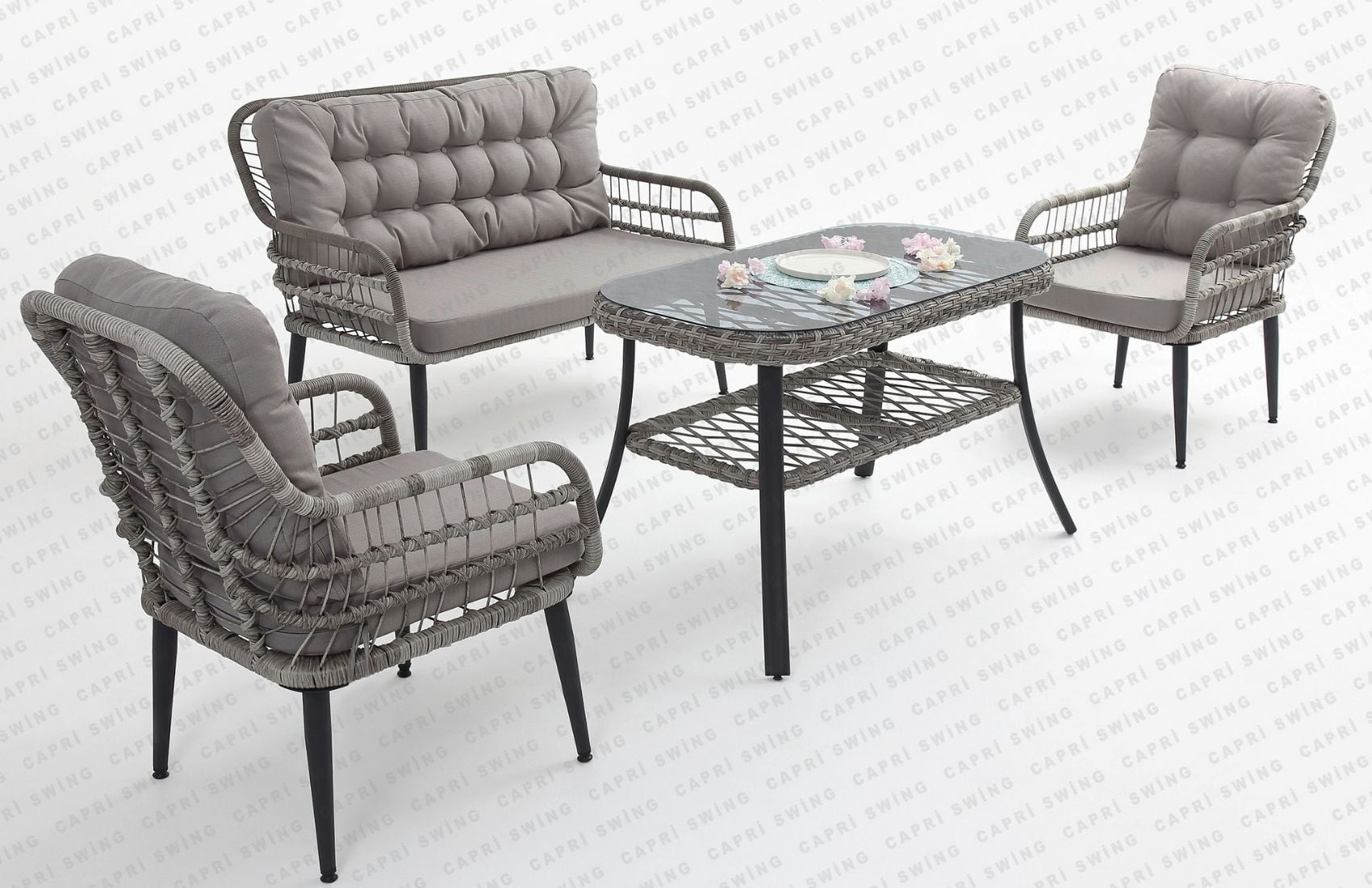 Pisa İkili Oturma Grubu(Gri)