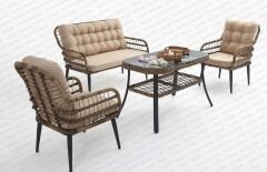 Pisa İkili Oturma Grubu(Açık Kahve)