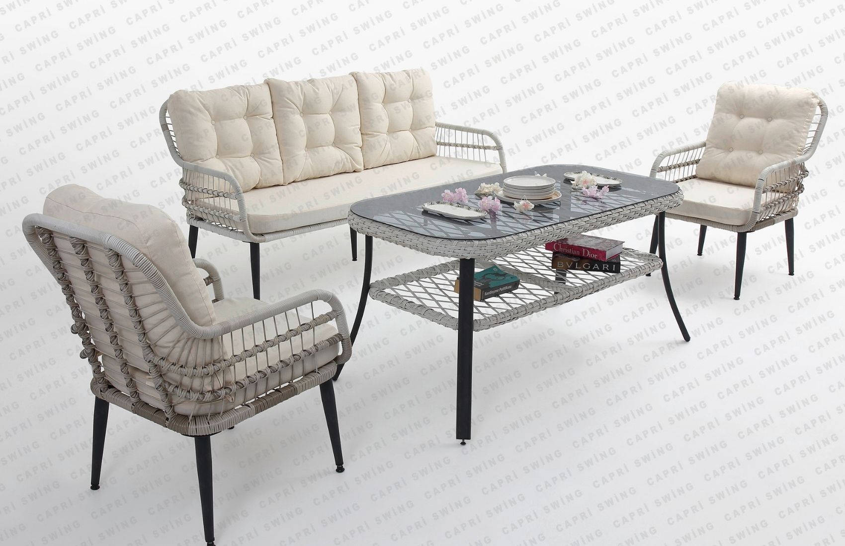 Pisa Üçlü Oturma Grubu(Beyaz)