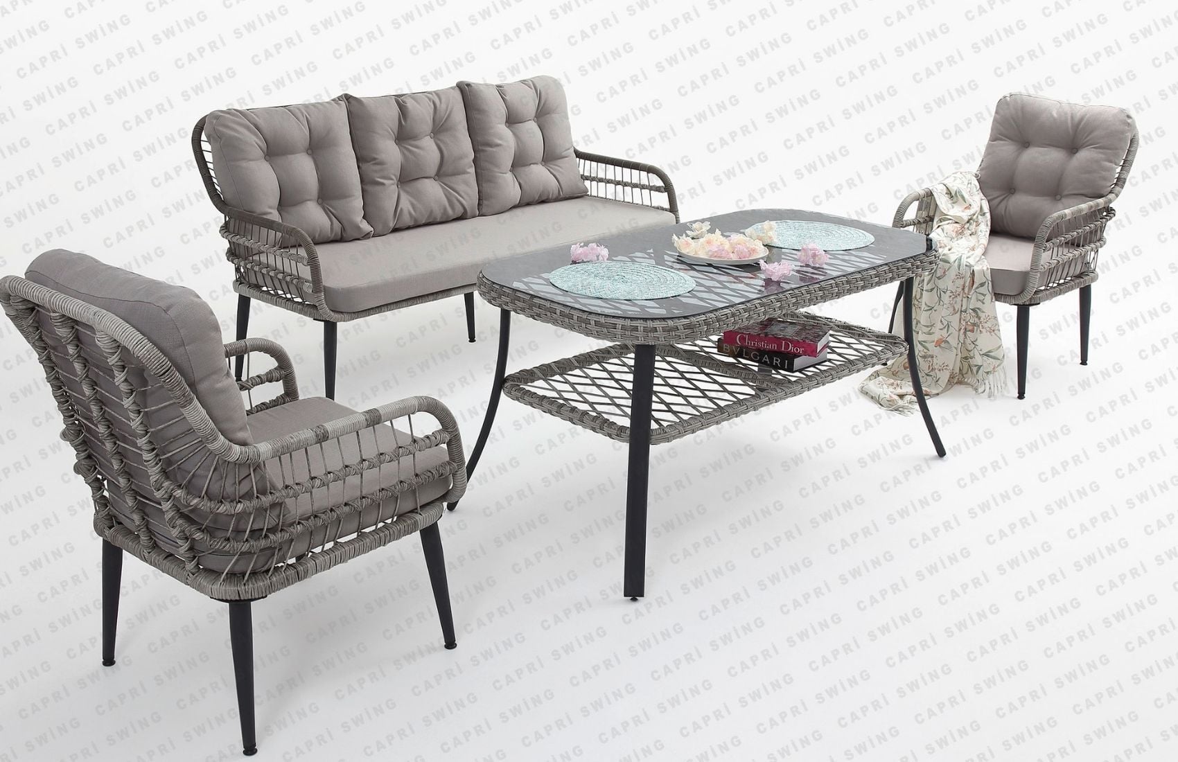 Pisa Üçlü Oturma Grubu(Gri)