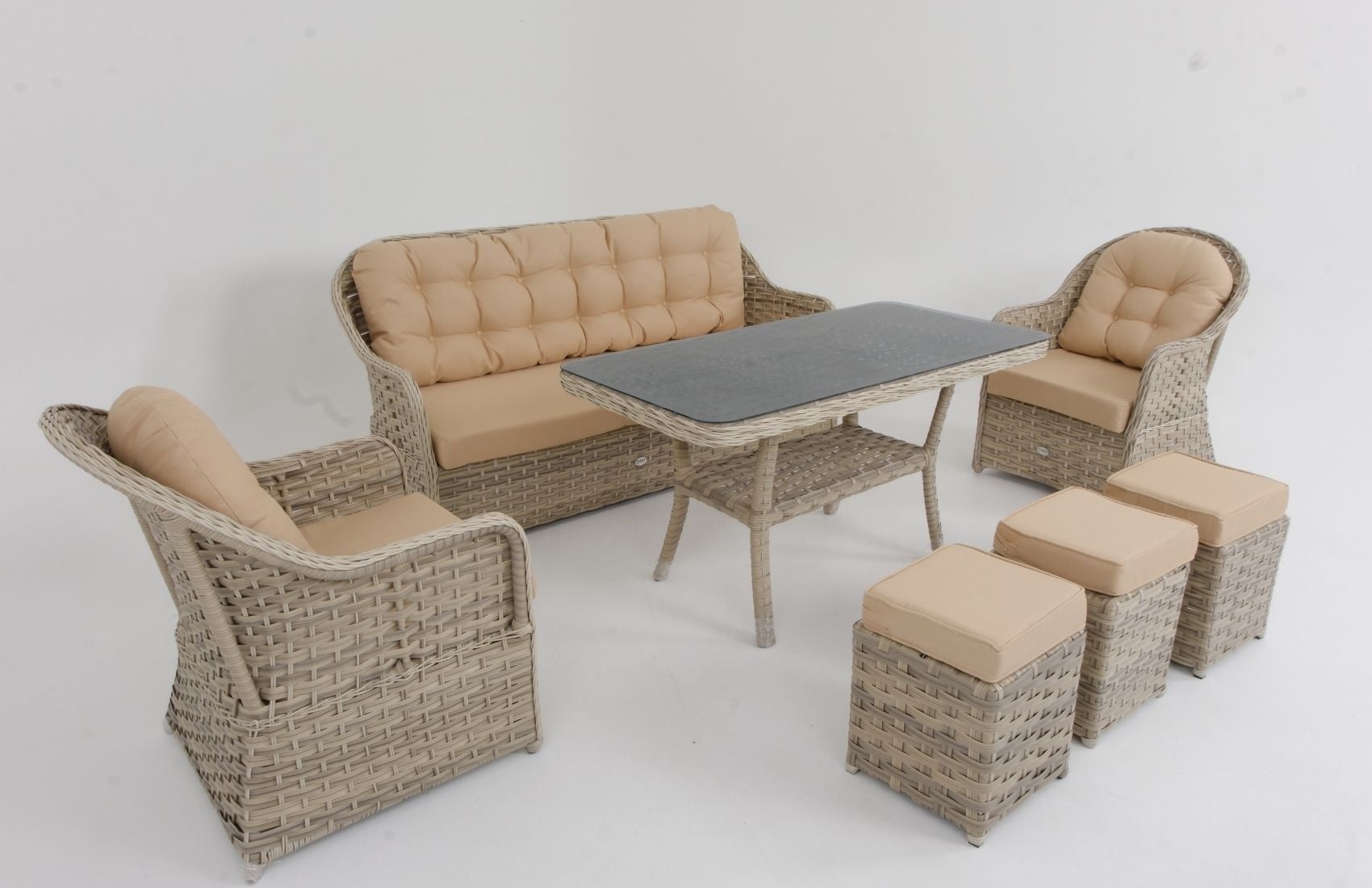 Ada Üçlü Oturma Grubu (Krem)