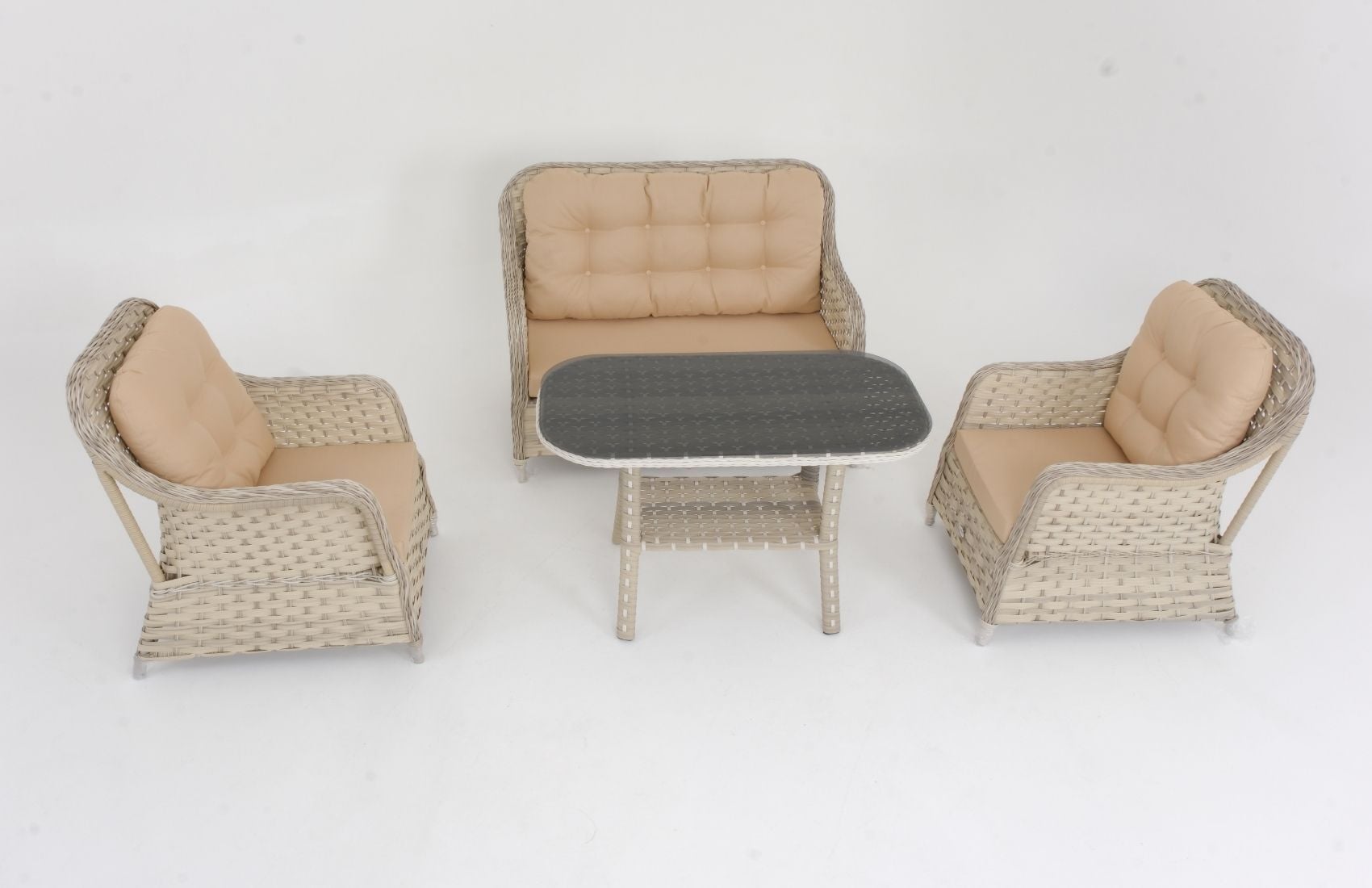 Pares İkili Oturma Grubu (Krem)