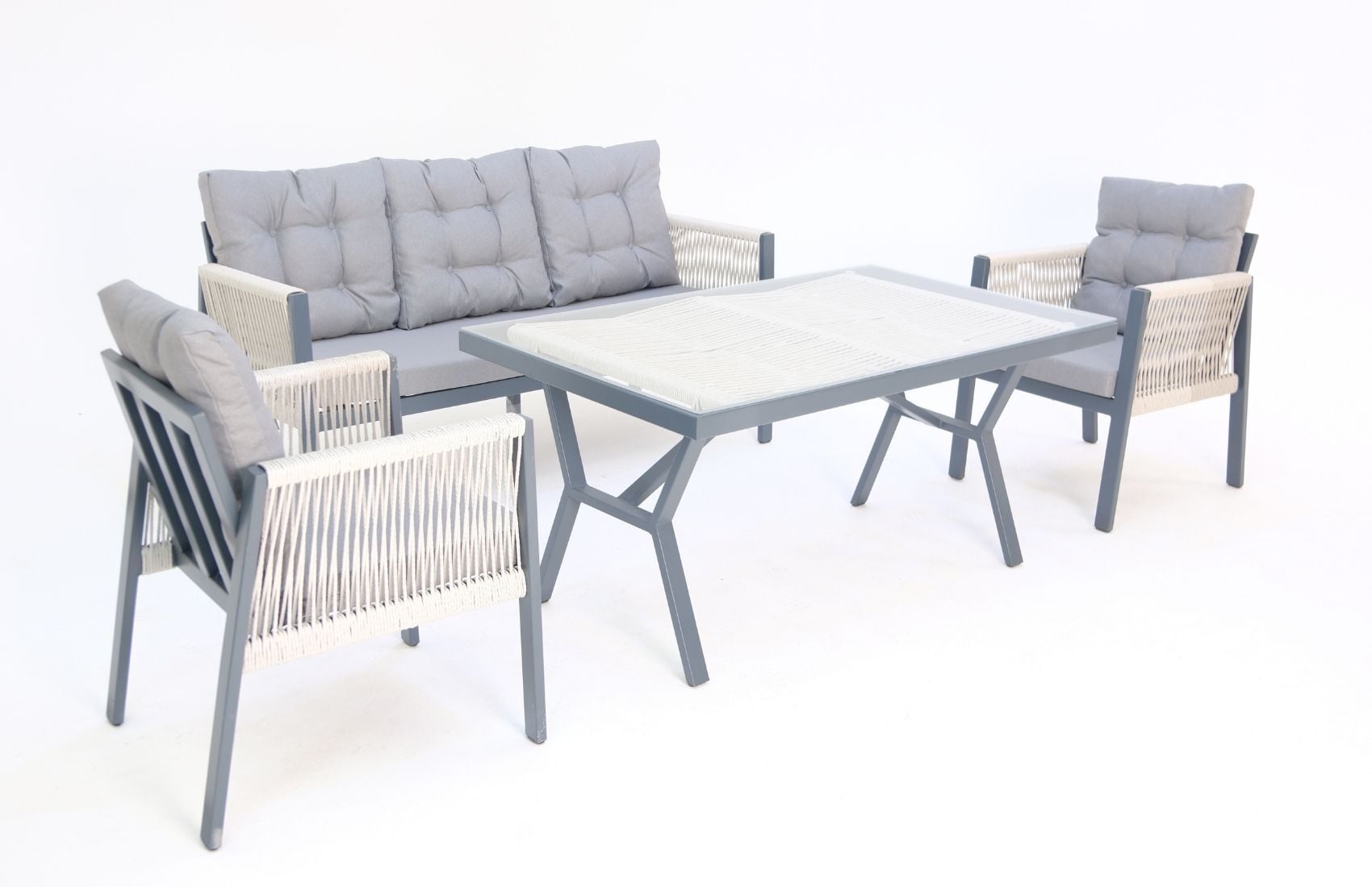 Petra Üçlü Oturma Grubu (Gri)