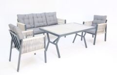 Petra Üçlü Oturma Grubu (Gri)